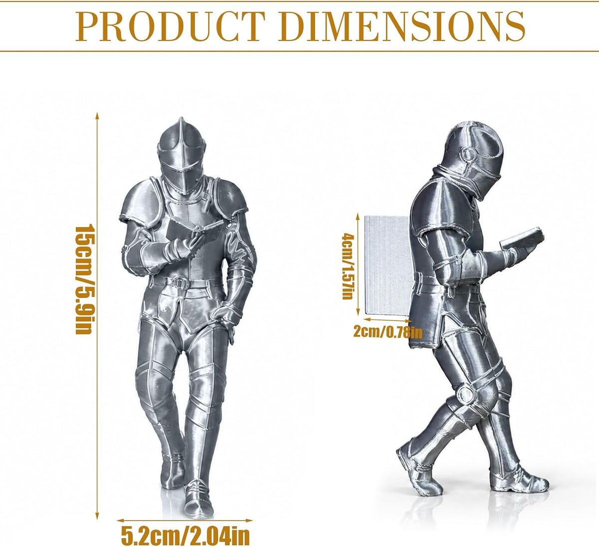 Medieval Reading Knight Figurine – Fantasy Bookshelf Decor