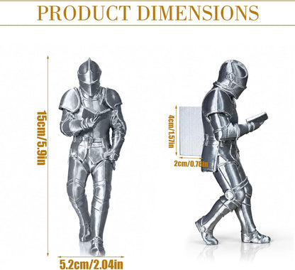 Medieval Reading Knight Figurine – Fantasy Bookshelf Decor