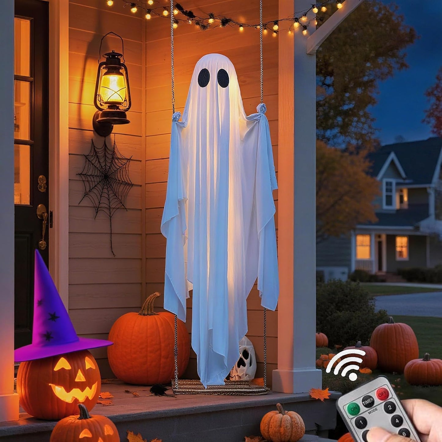 Giant Hanging Ghost Swing Decoration