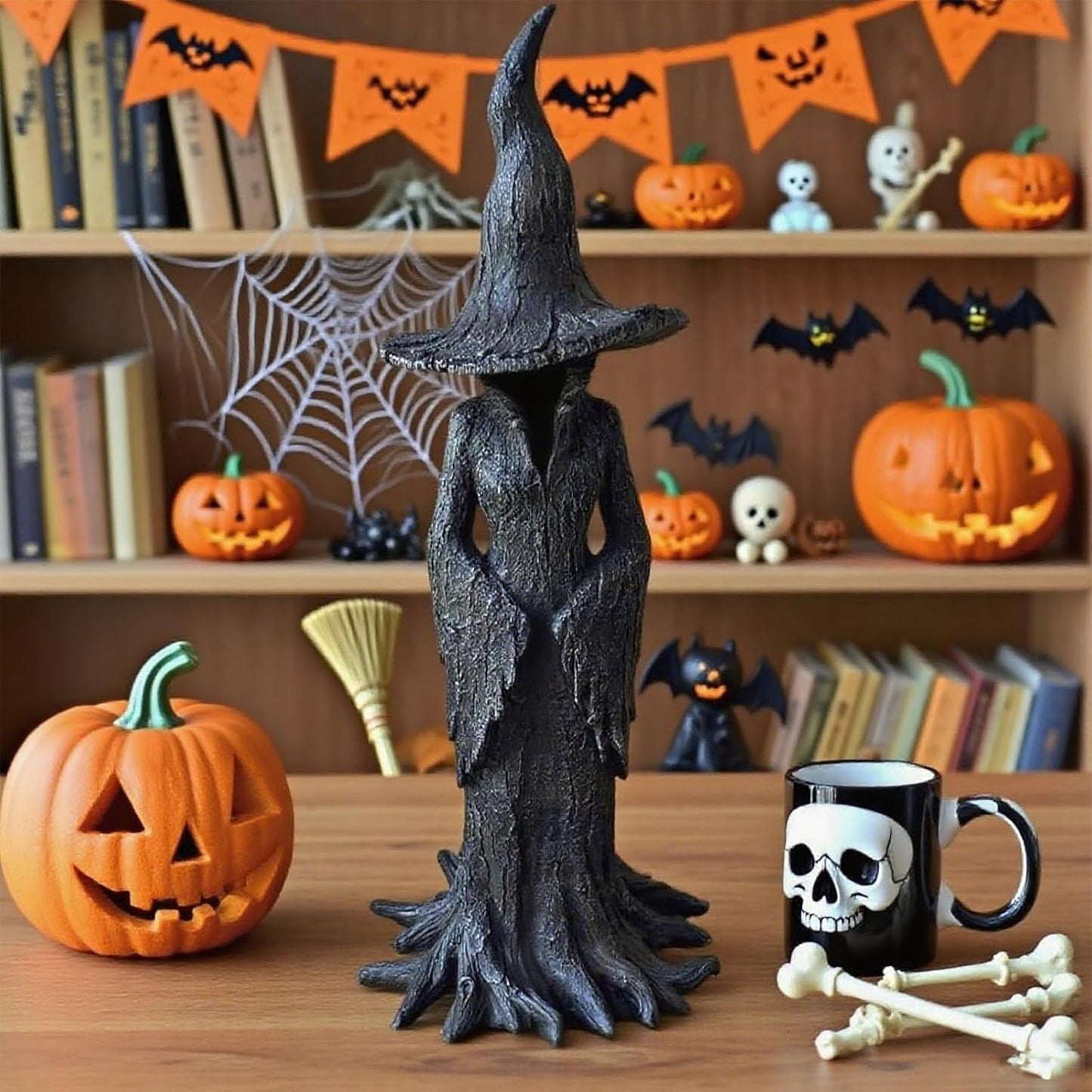 Painted Enchanting Witch Statue