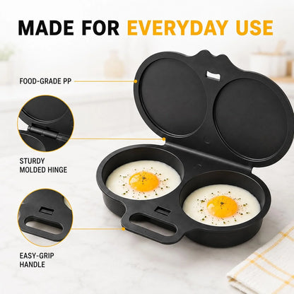 🎁2-Pack Round Microwave Omelette Maker With Dual Cavities