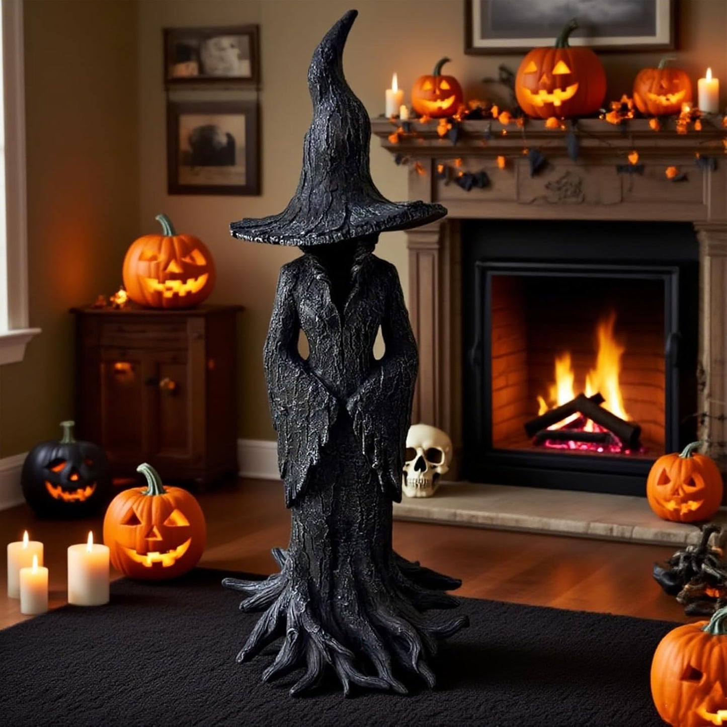 Painted Enchanting Witch Statue