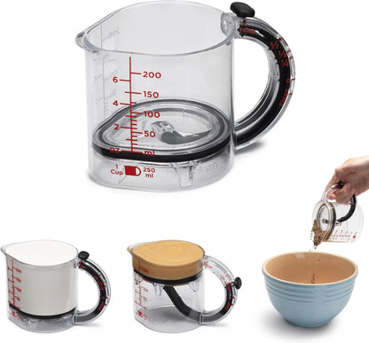 Adjustable 4-in-1 Measuring Cup with Dual Scale