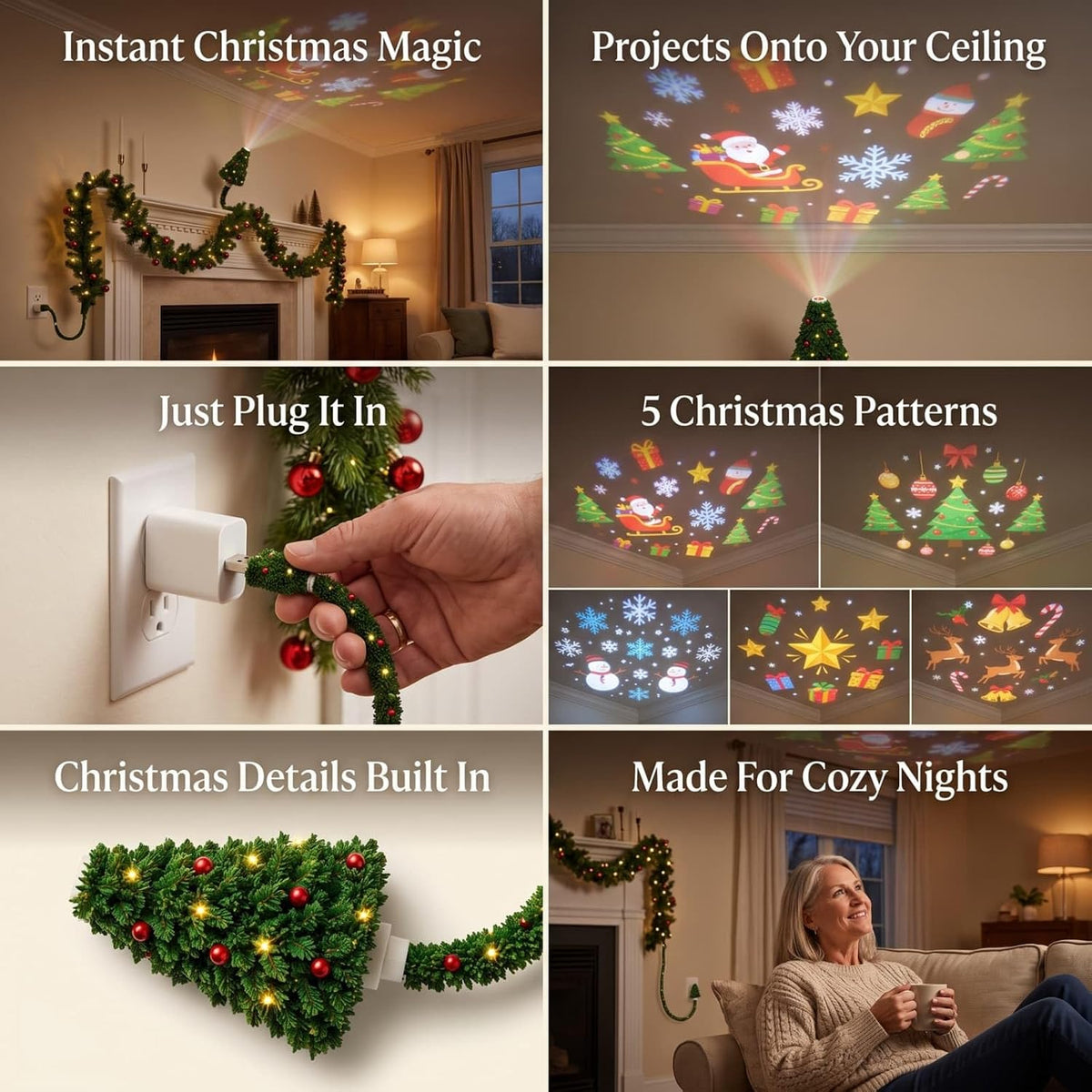 ❤️HD USB Christmas Tree Projector Light