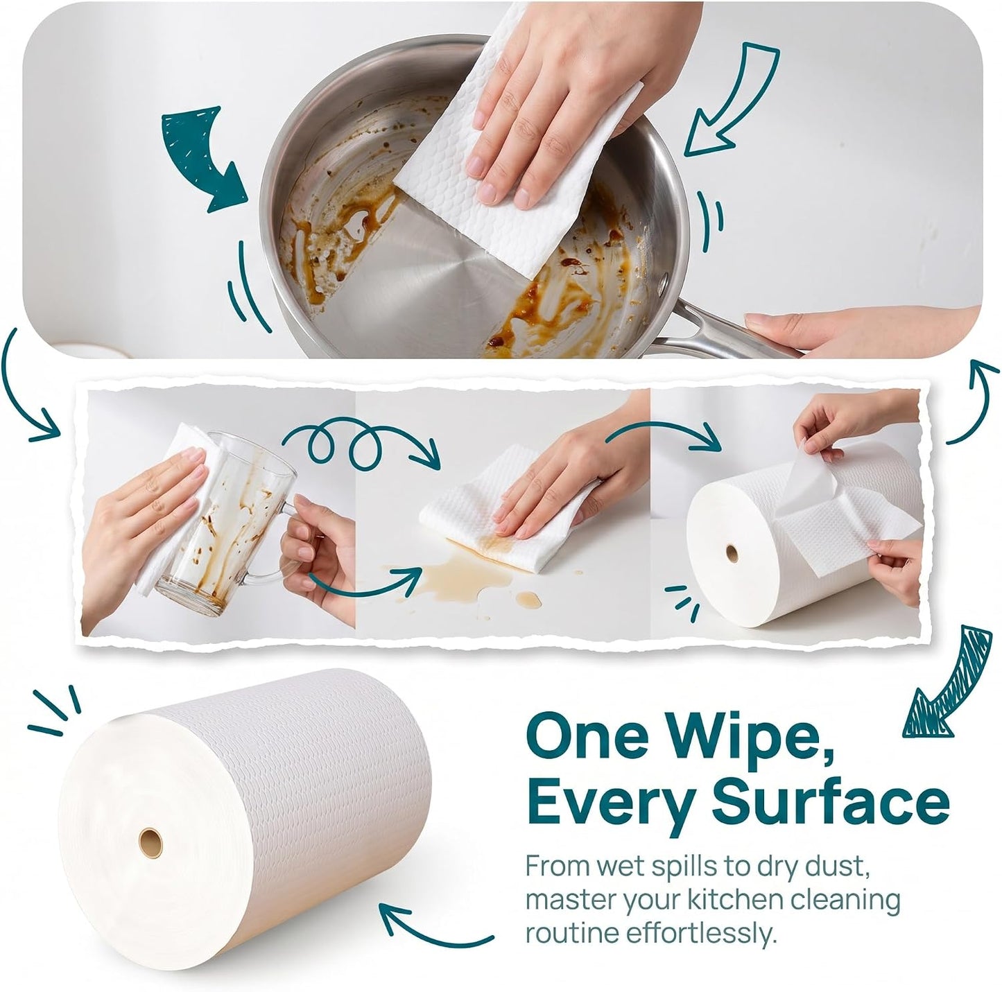 50Pcs Reusable Cleaning Lazy Rags