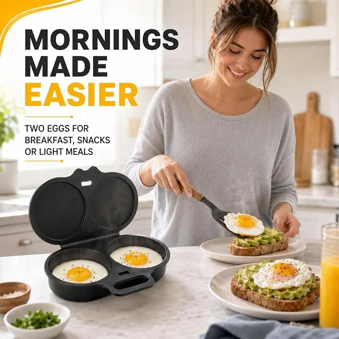 🎁2-Pack Round Microwave Omelette Maker With Dual Cavities