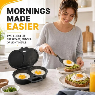 🎁2-Pack Round Microwave Omelette Maker With Dual Cavities