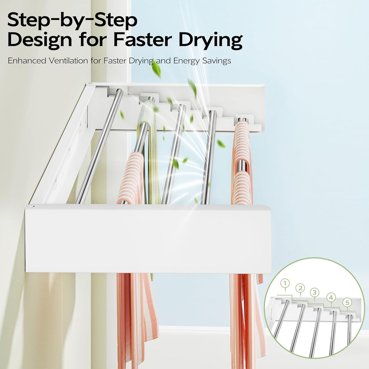Foldable Wall-Mounted Clothes Drying Rack