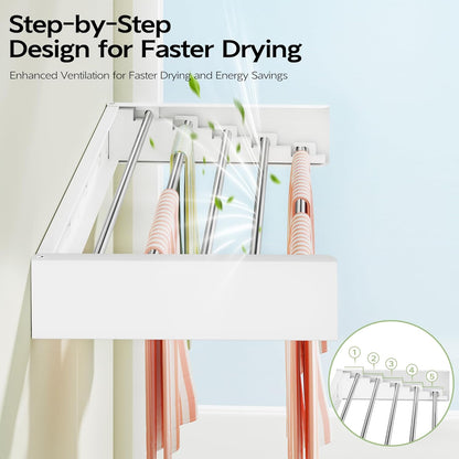 Foldable Wall-Mounted Clothes Drying Rack