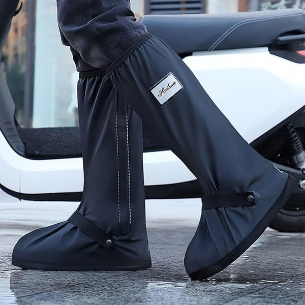 🌧️ Cubrezapatos Impermeable Negro para Botas de Lluvia con Reflector (1 Par)