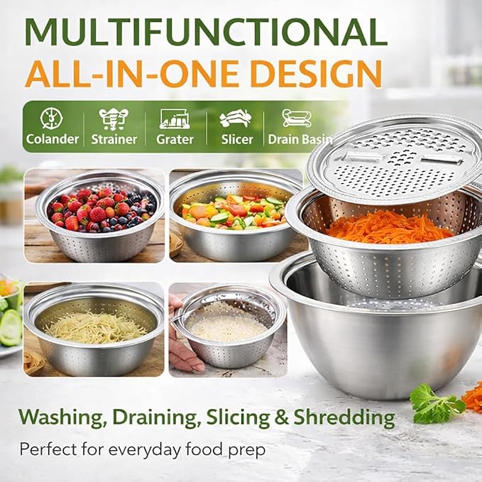 6-in-1 Stainless Steel Colander Set