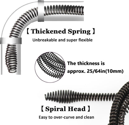 10mm Heavy-Duty Drain Auger Snake Cable with Drill Adapter
