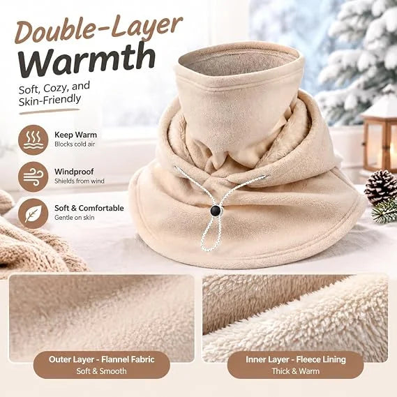 🎁3-in-1 Winter Fleece Balaclava Hood With Adjustable Drawstring