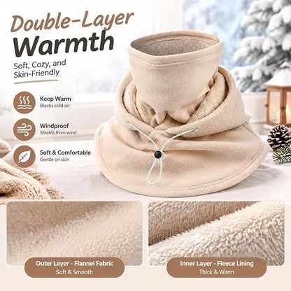 🎁3-in-1 Winter Fleece Balaclava Hood With Adjustable Drawstring