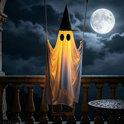 6ft Light Up Swinging Ghost with Remote Control