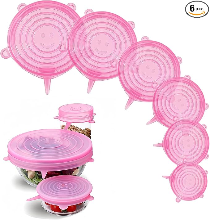 Universal Reusable Silicone Lids – 6-Pack