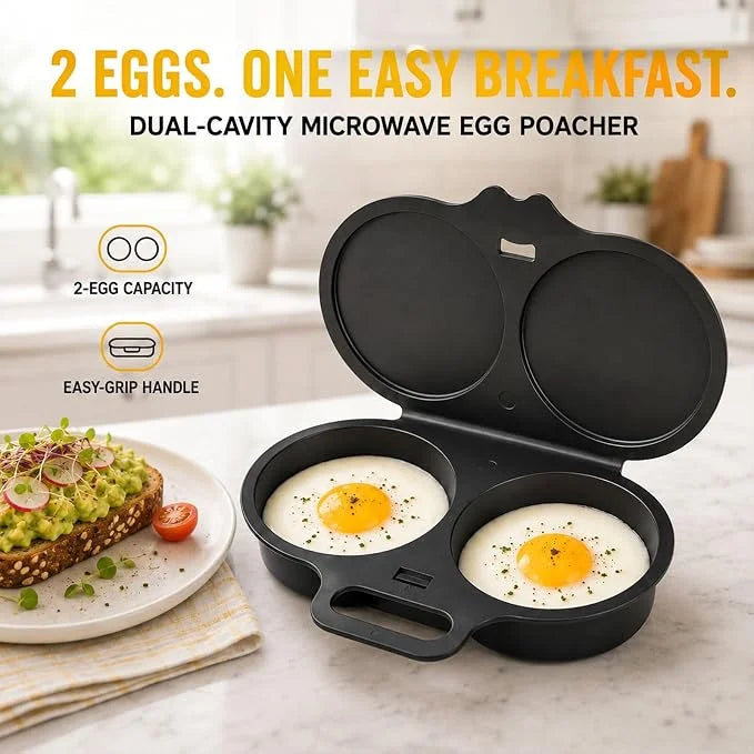 🎁2-Pack Round Microwave Omelette Maker With Dual Cavities