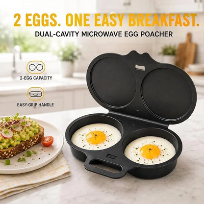 🎁2-Pack Round Microwave Omelette Maker With Dual Cavities