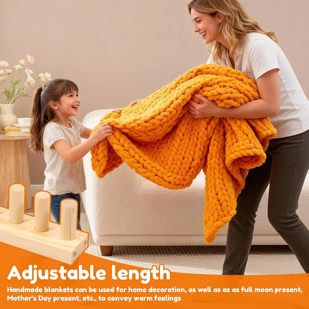 ❤️Portable Wooden Loom for Chunky Yarn
