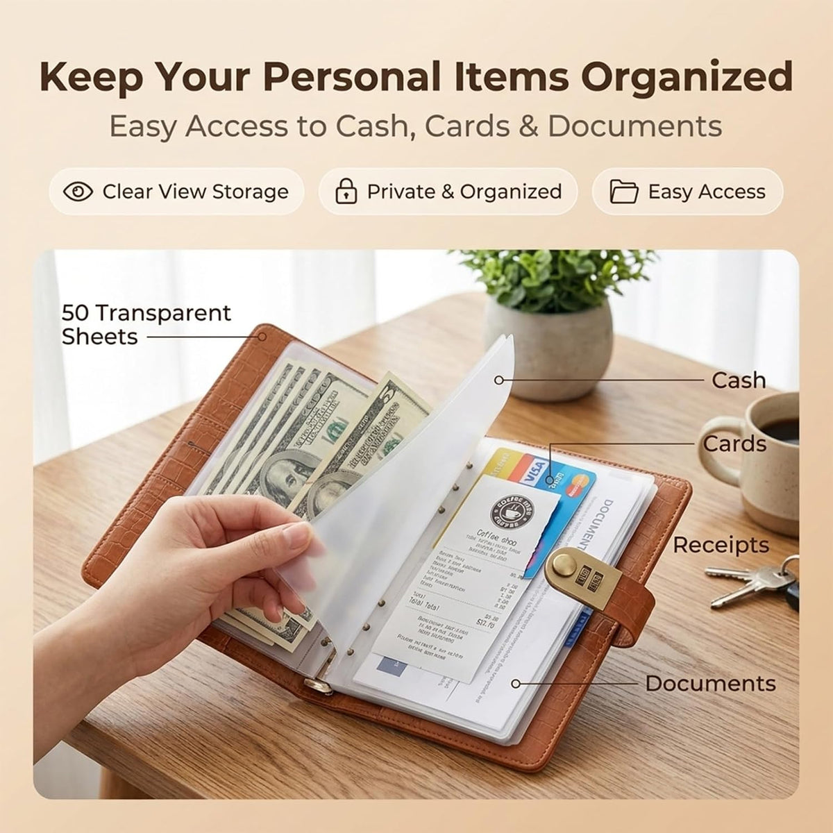 Lockable A6 Savings Binder – Cash Budget & Envelope Organizer