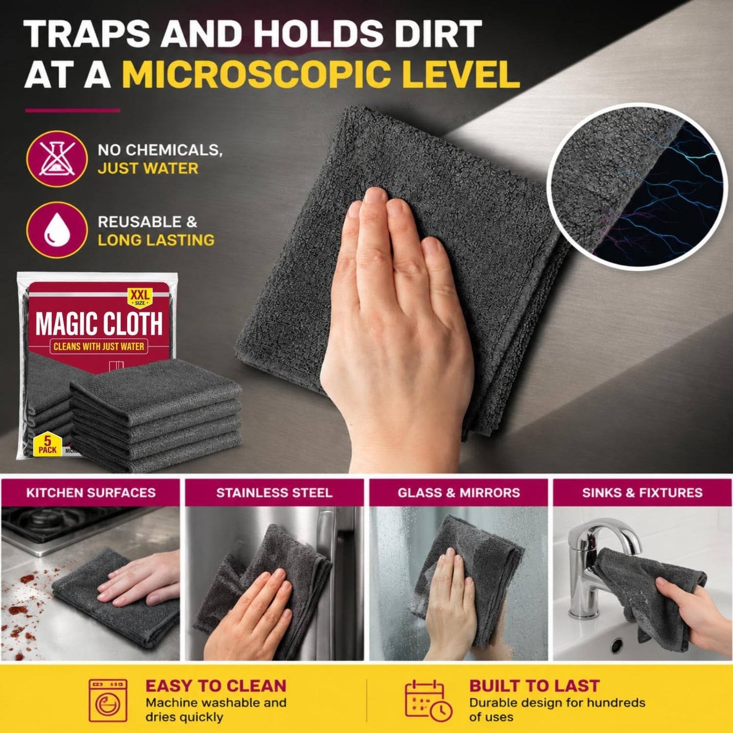Genie Magic Cleaning Cloth (5-Pack)