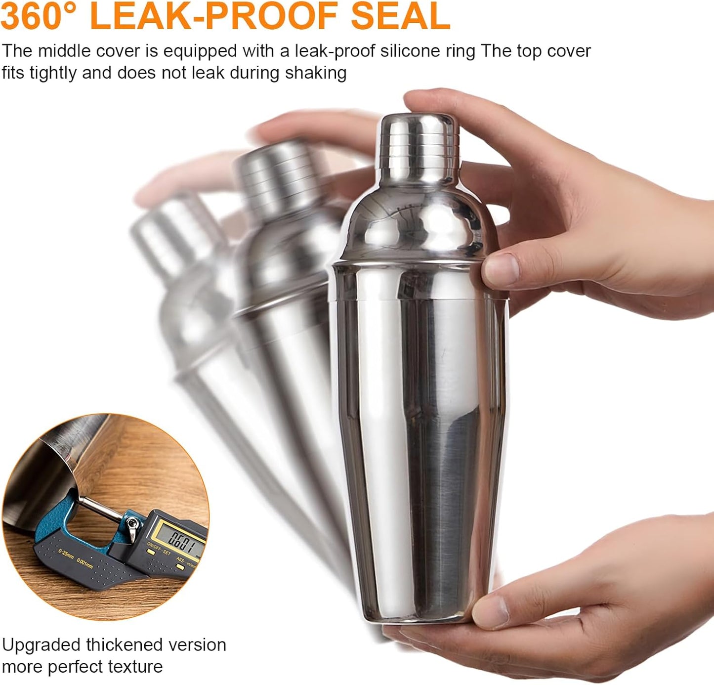 10-Piece Stainless Steel Cocktail Shaker & Bartender Kit