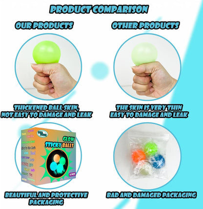 Glow in The Dark Sticky Balls that Stick to The Ceiling