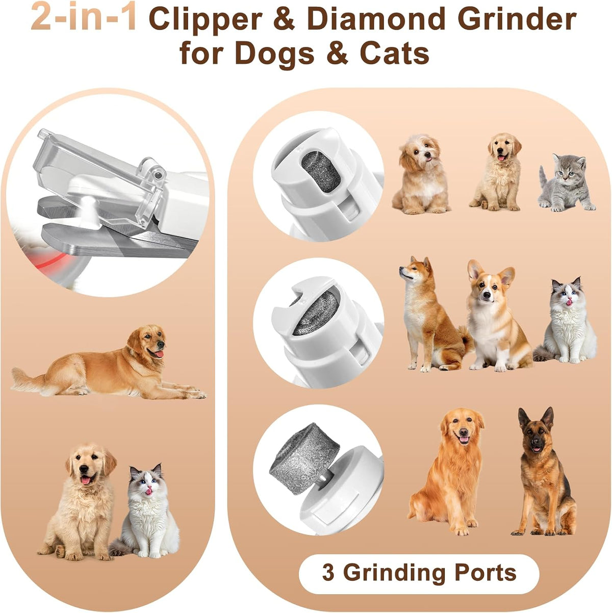 ❤️2-in-1 LED Pet Nail Clipper & Grinder – Rechargeable Safety Trimmer