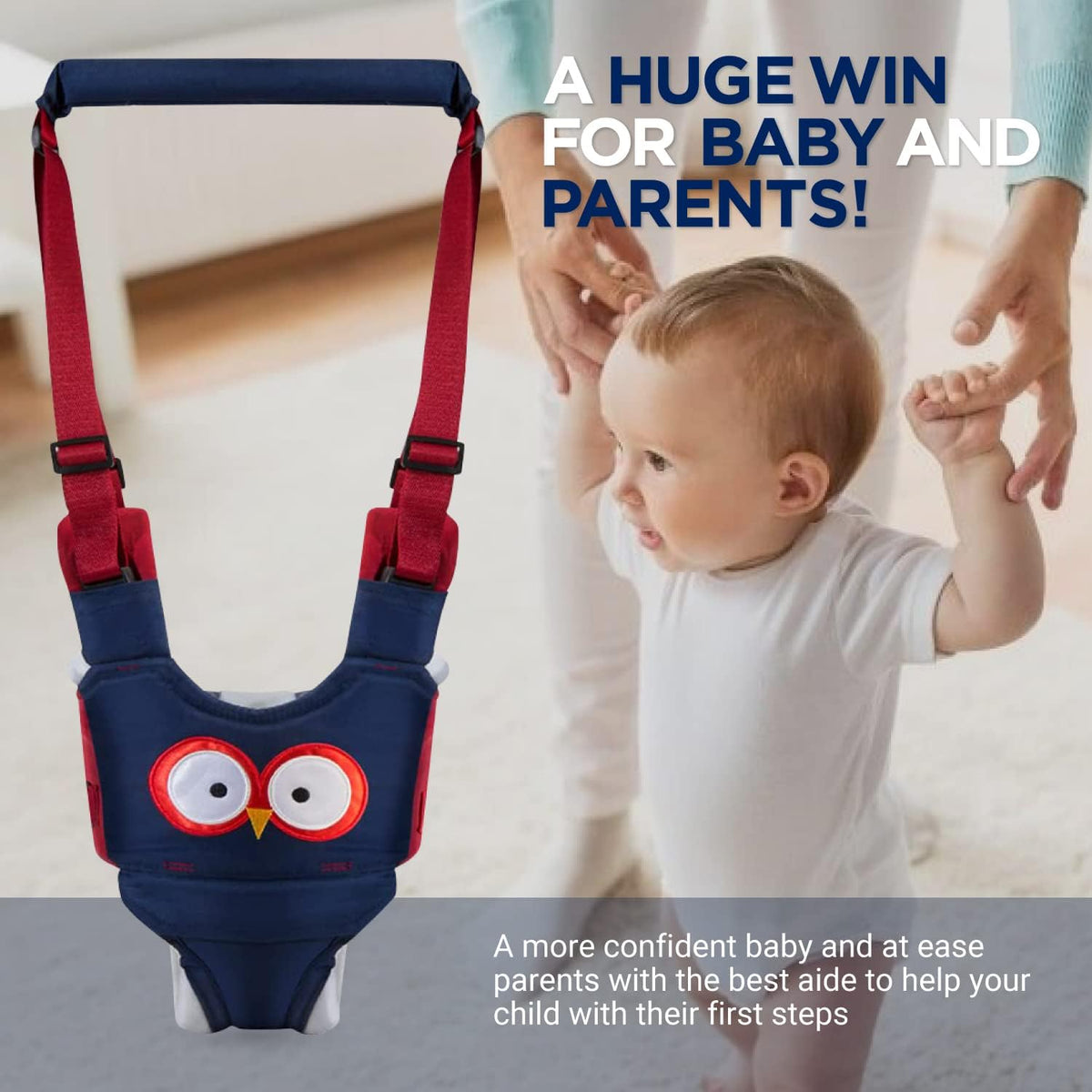 Adjustable Baby Walking Harness With Support Handl