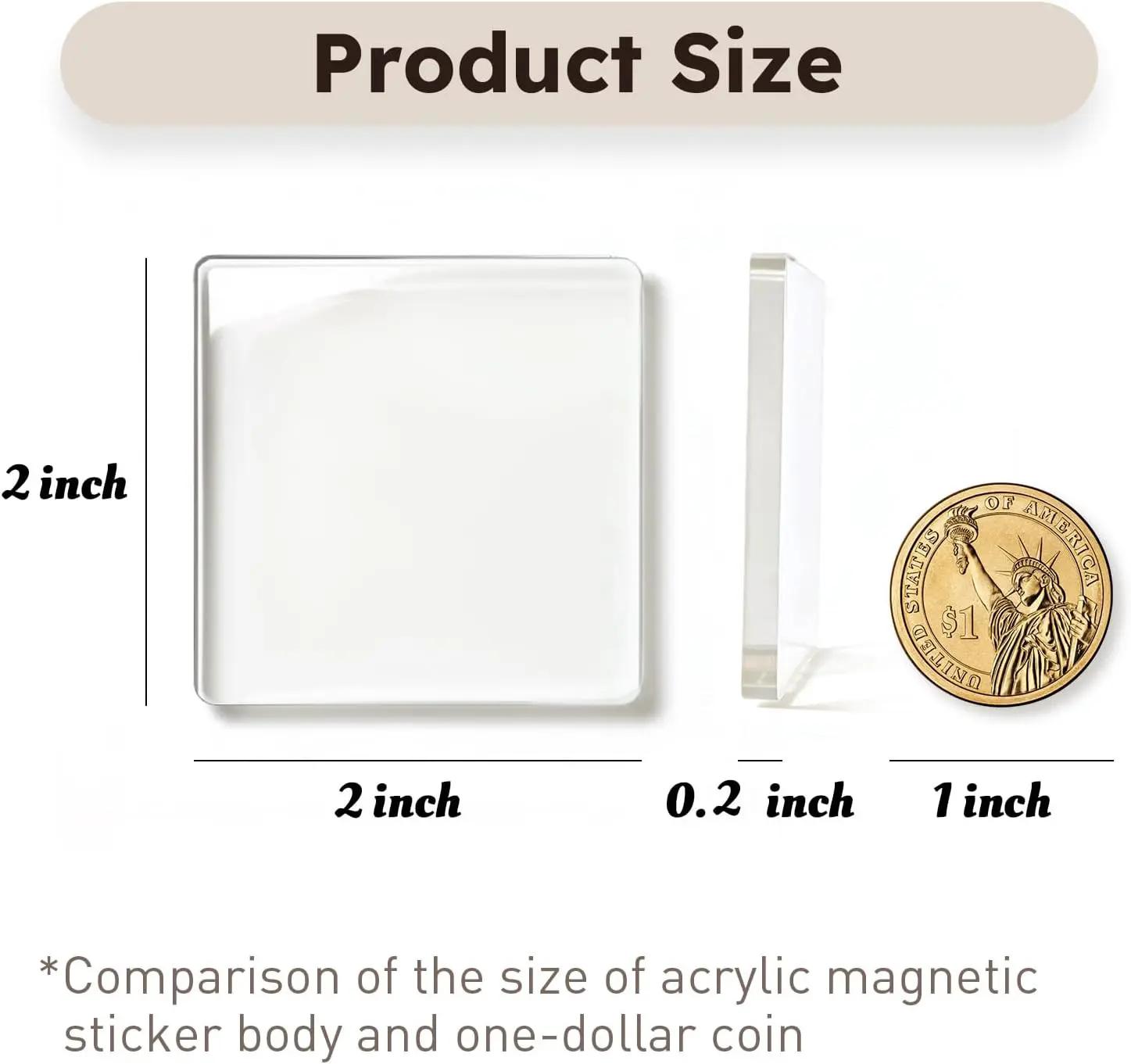 DIY Acrylic Fridge Magnets Set – 10 Pack Clear 2"x2" Custom Photo Magnets ✨