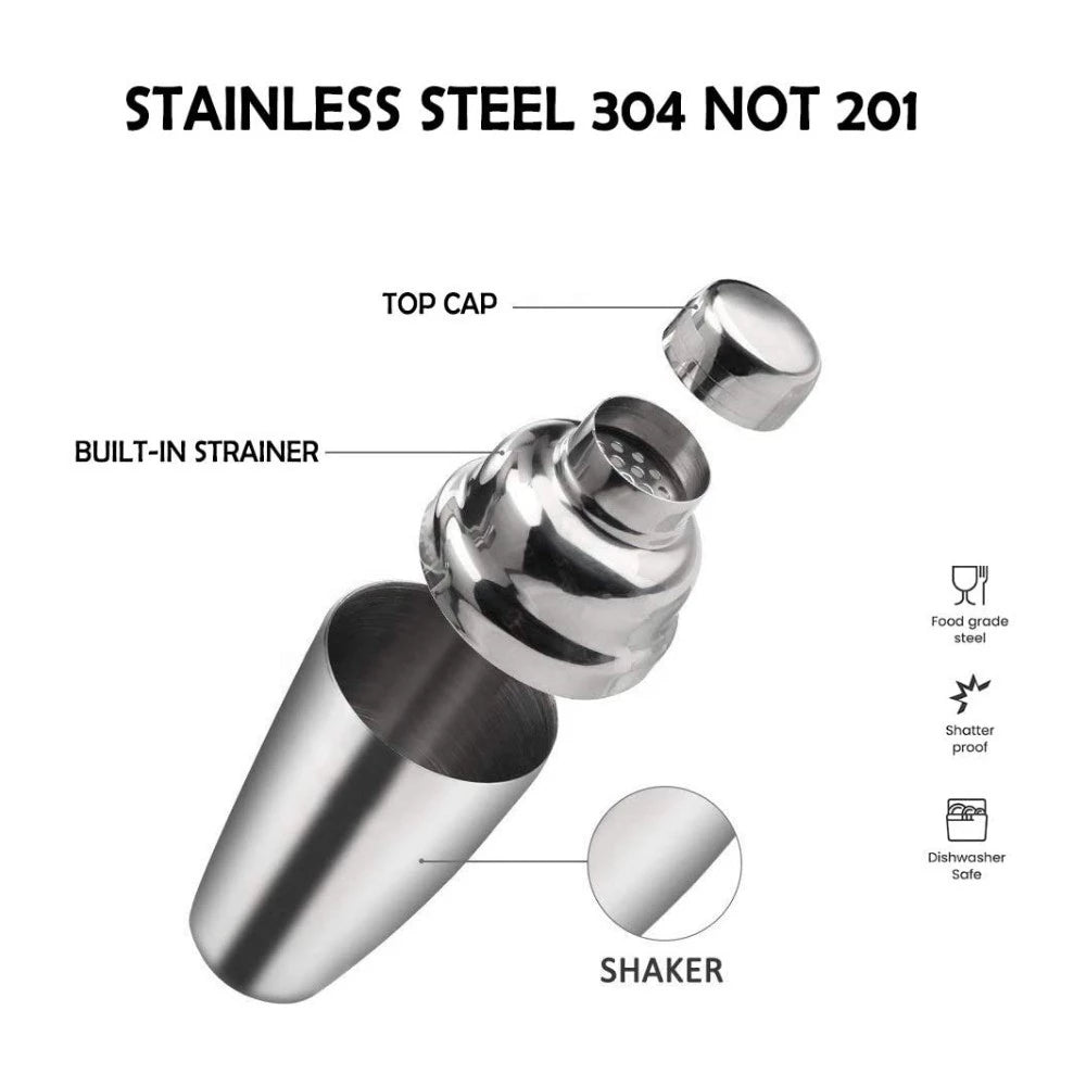 10-Piece Stainless Steel Cocktail Shaker & Bartender Kit