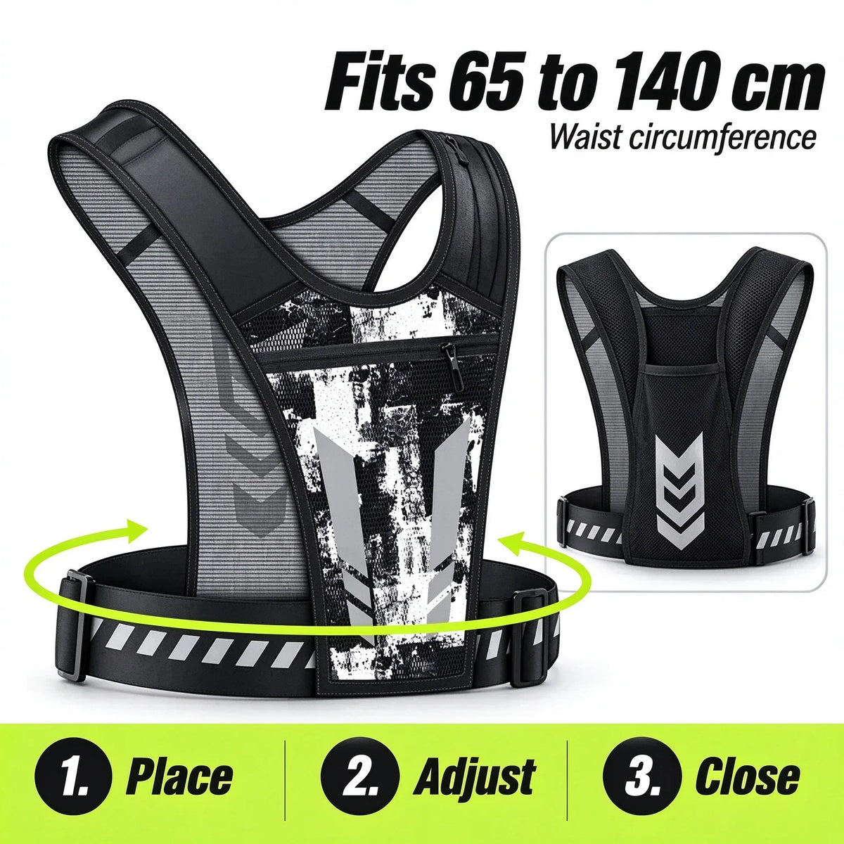 🎁Hands-Free Reflective Running Vest with Multi-Pocket Storage