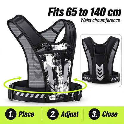 🎁Hands-Free Reflective Running Vest with Multi-Pocket Storage