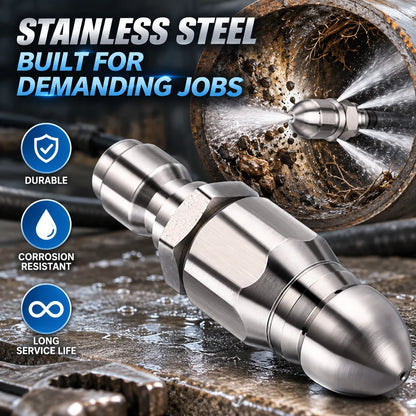 2Pcs 5000 PSI High-Pressure Sewer Jetter Nozzles With 1/4" Quick Connector