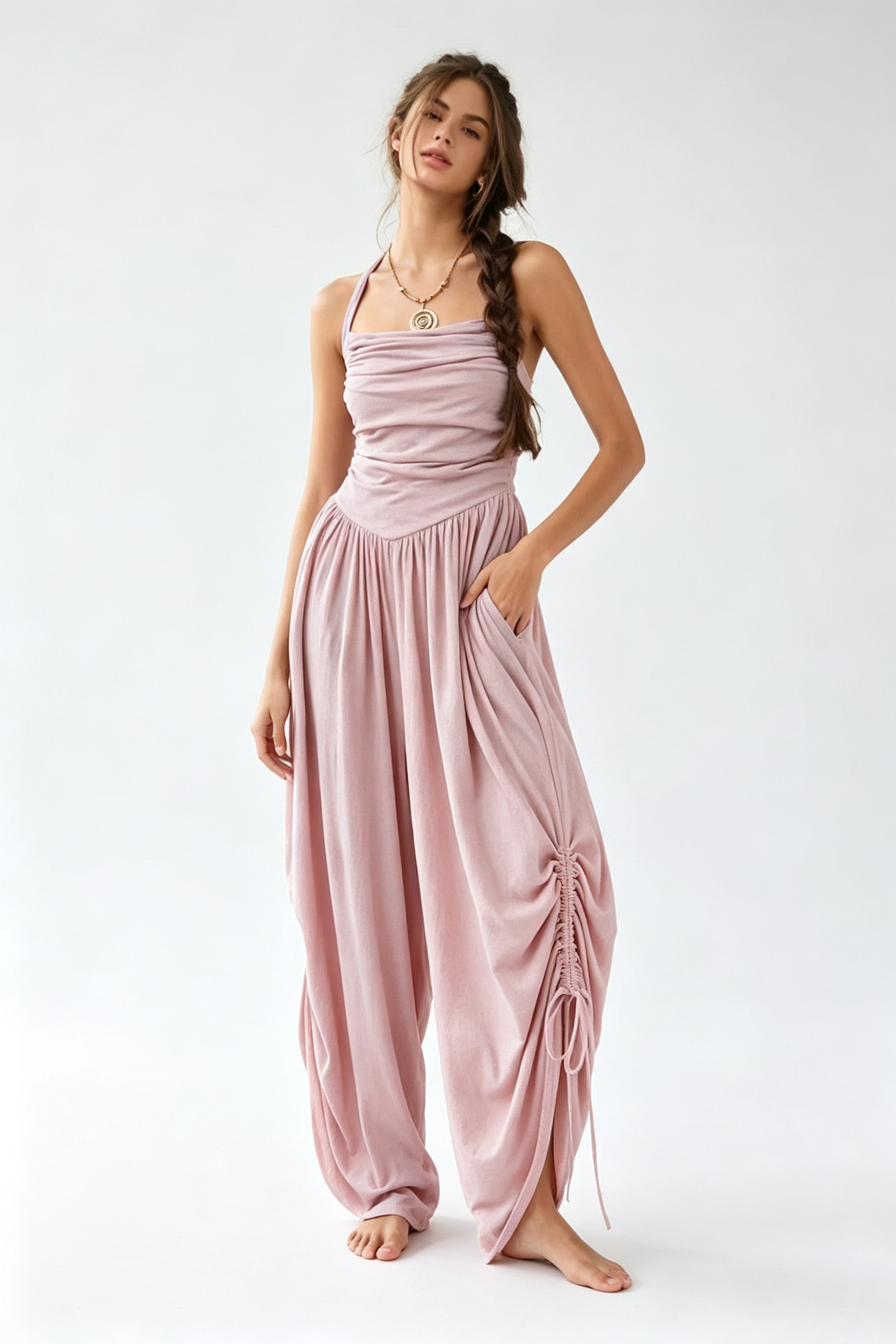 Women's Square Neck Wide-Leg Jumpsuit
