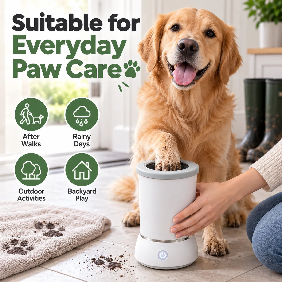 🎁Electric Pet Paw Cleaner Cup – Soft Silicone Brush for Cleaner Paws at Home