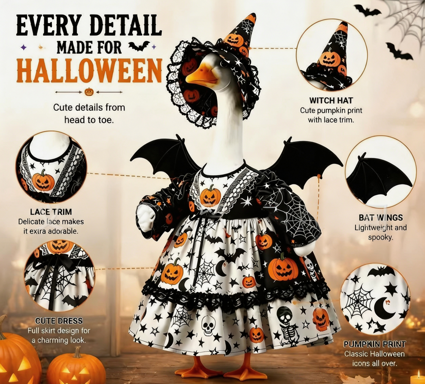 🎃 Pumpkin Wizard Porch Goose Outfit