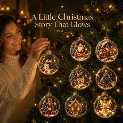 Glowing Christmas Story Ornament With Warm LED Light