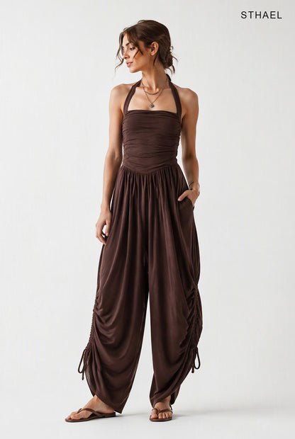 Women's Square Neck Wide-Leg Jumpsuit