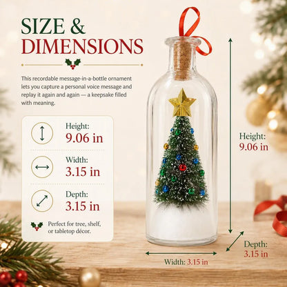 Recordable Christmas Message Bottle Keepsake With Snowy Tree