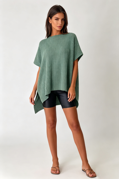 Women’s Oversized Puff-Sleeve Knit Pullover