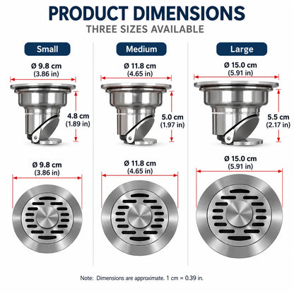 🎁304 Stainless Steel Automatic Anti-Odor Floor Drain
