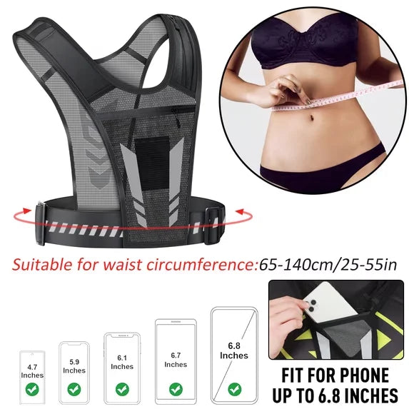 🎁Hands-Free Reflective Running Vest with Multi-Pocket Storage