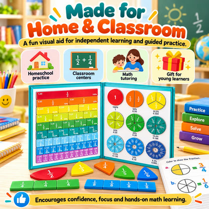 🎁Magnetic Fraction Learning Book – Hands-On Math Manipulative for Kids