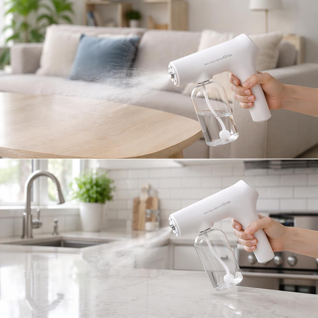 Portable Nano Mist Sprayer – Rechargeable Fine Mist Spray Gun with 380ml Large Capacity & USB-C Charging