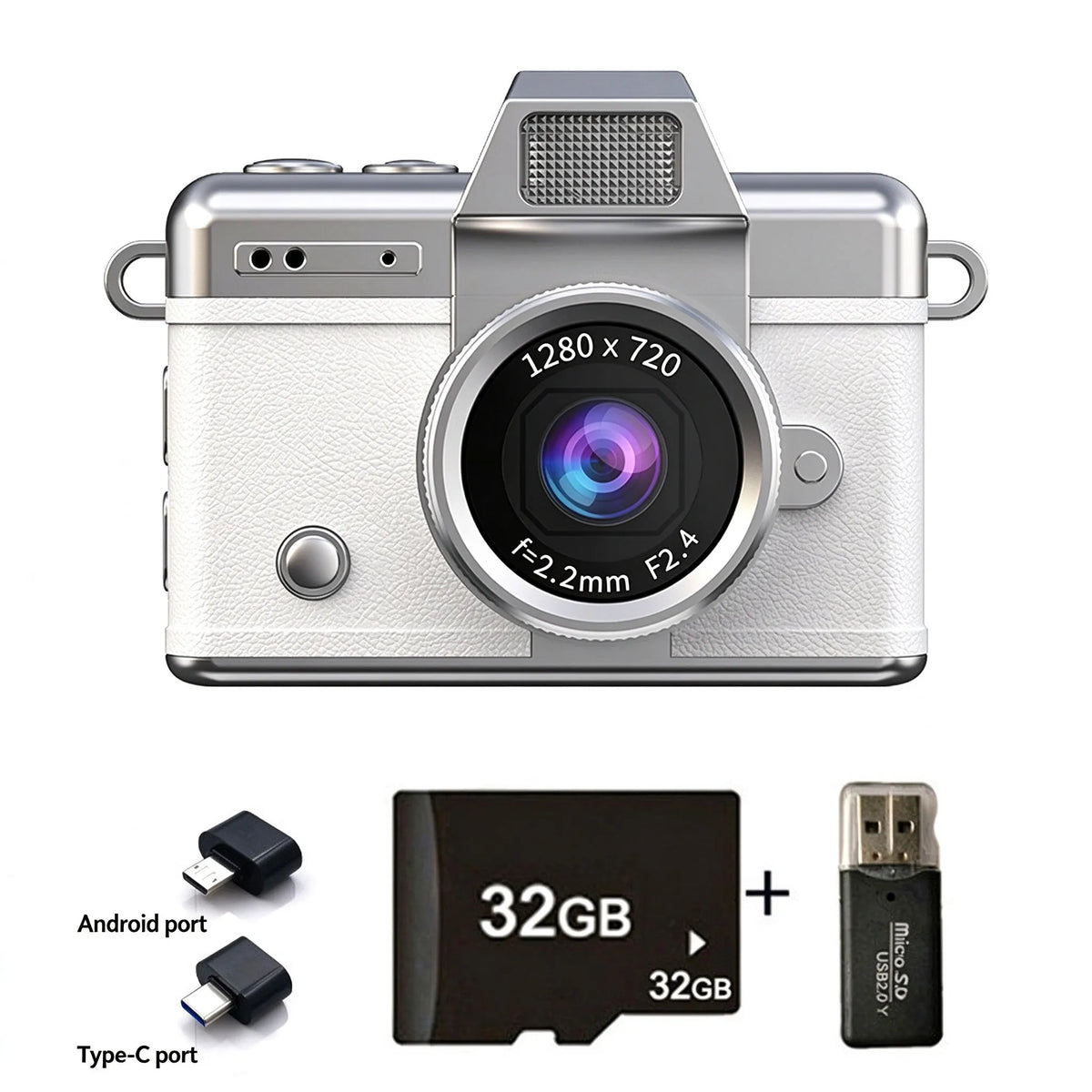🎁1080P Mini Keychain Digital Camera – Retro Pocket Camera with Flip Screen & Flash, 32GB/64GB Card & Charging Cable Included