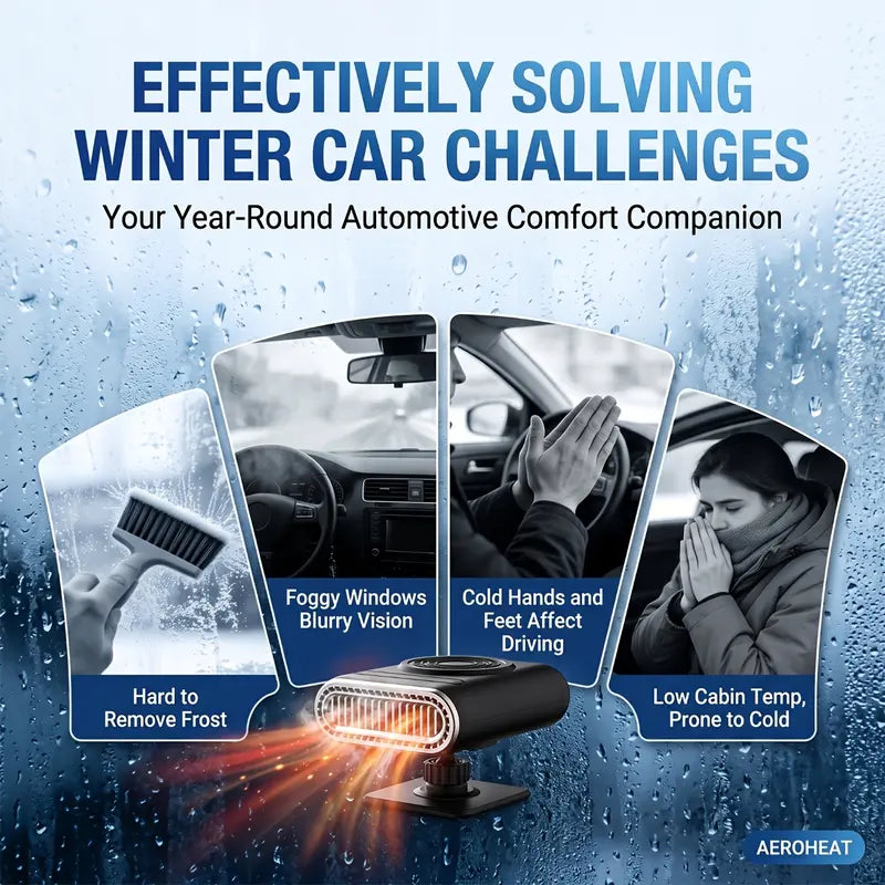 🎁12V Portable Car Heater &amp; 360° Rotatable Window Defroster