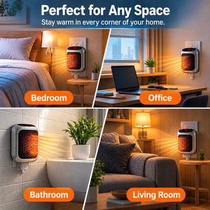 🎁Plug-In Ceramic Heater with Remote Control & Smart Thermostat