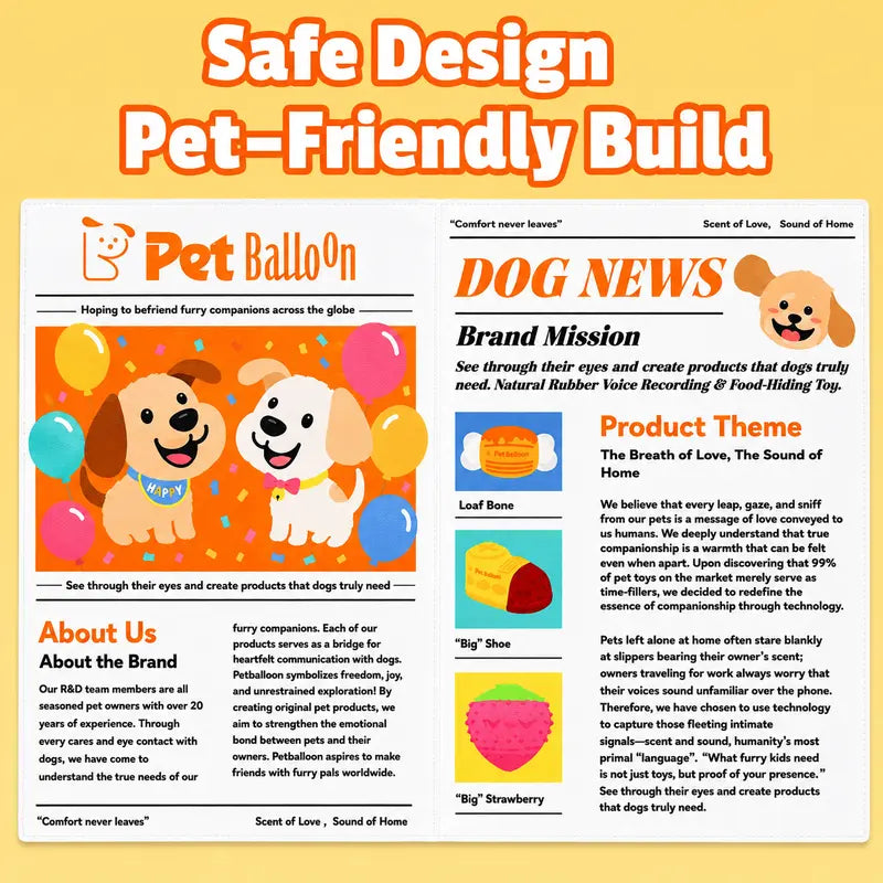 Durable Crinkle Newspaper Dog Toy Set – 2PCS Interactive Chew Toy for Dogs