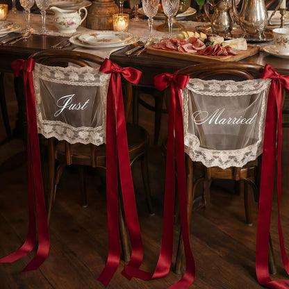 Just Married Chair Signs for Wedding Ceremony 💍✨